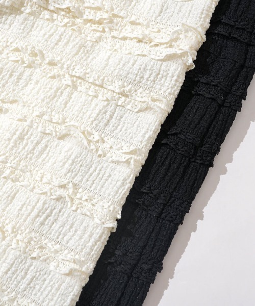 flower(フラワー)の「タイニーフリルスカート(スカート・レディース・ブラック/アイボリー・FREE)」の21枚目の写真