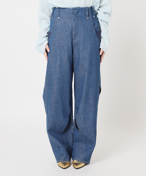 LIVINGTONE NAJA CRAZY PATTERN リビングトンデニム セール】LIVINGTONE NAJA Crazy pattern with slit 別注 LT-NAJA