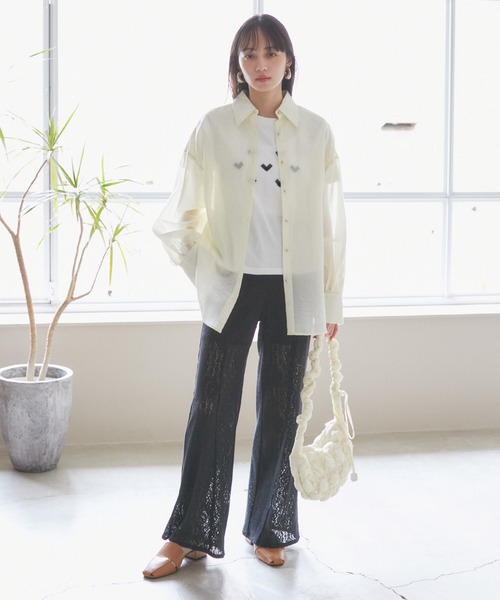 VIS（ビス）の「【洗える】セミフレアレースパンツ（その他パンツ・レディース・キナリ/ブラック・FREE）」の16枚目の写真