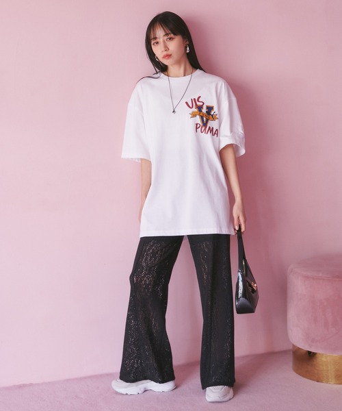 VIS（ビス）の「【洗える】セミフレアレースパンツ（その他パンツ・レディース・キナリ/ブラック・FREE）」の17枚目の写真