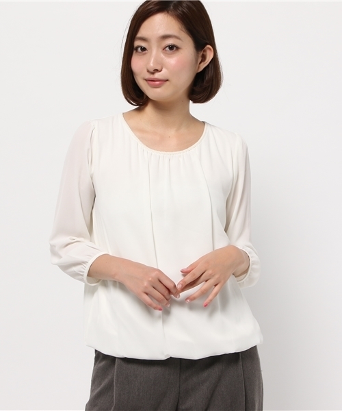 Natural Beauty Basic ナチュラルビューティーベーシック の ジョーゼット Tr天竺ブラウス シャツ ブラウス Wear