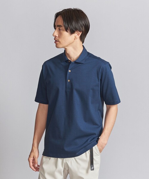 BEAUTY&YOUTH UNITED ARROWS(ビューティーアンドユースユナイテッドアローズ)の「ハイゲージ モックロディ ポロシャツ ‐ウォッシャブル 接触冷感 抗菌 ・防臭機能付き‐(ポロシャツ・メンズ・ホワイト/ネイビー/ロイヤルブルー/ダークグレー・M/L/XL/S)」の15枚目の写真