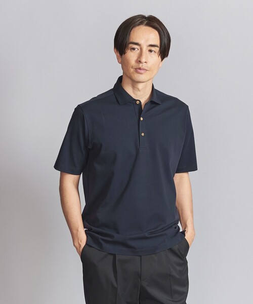 BEAUTY&YOUTH UNITED ARROWS(ビューティーアンドユースユナイテッドアローズ)の「ハイゲージ モックロディ ポロシャツ ‐ウォッシャブル 接触冷感 抗菌 ・防臭機能付き‐(ポロシャツ・メンズ・ホワイト/ネイビー/ロイヤルブルー/ダークグレー・M/L/XL/S)」の13枚目の写真