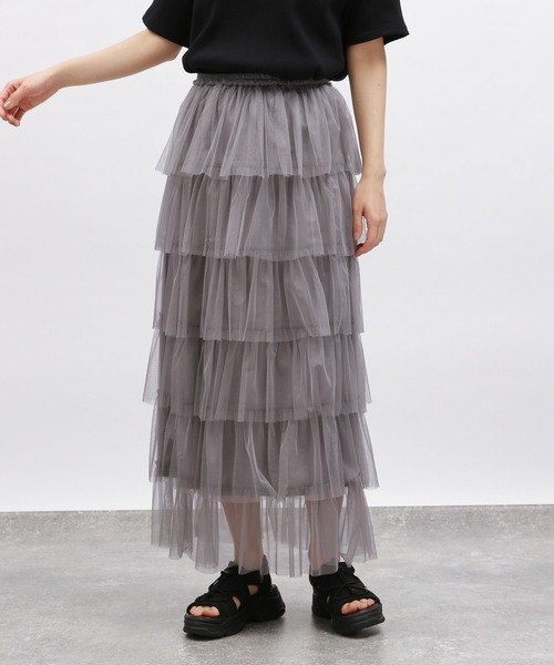 LAKOLE(ラコレ)の「フリルチュールスカート / 124564(スカート・レディース・ブラック/グレー/アイボリー・SMALL/MEDIUM)」の15枚目の写真