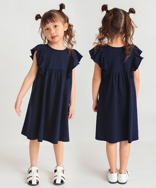 BRANSHES（ブランシェス）の「フリル付きカットソーワンピース（ワンピース・キッズ・ピンク/ネイビー・110/120/140/130/100/90/150）」の6枚目の写真