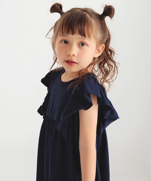 BRANSHES（ブランシェス）の「フリル付きカットソーワンピース（ワンピース・キッズ・ピンク/ネイビー・110/120/140/130/100/90/150）」の8枚目の写真