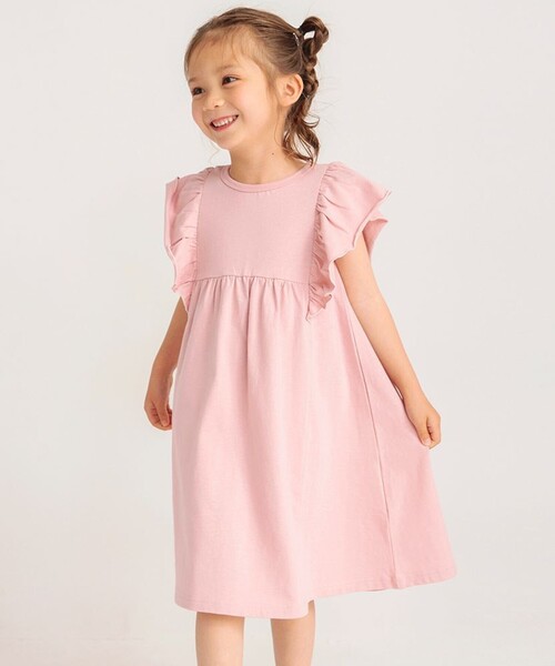 BRANSHES（ブランシェス）の「フリル付きカットソーワンピース（ワンピース・キッズ・ピンク/ネイビー・110/120/140/130/100/90/150）」の4枚目の写真