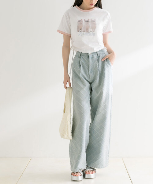 OLIVE des OLIVE(オリーブデオリーブ)の「リンガー脇ドロストTシャツ(Tシャツ/カットソー・レディース・ブラック/オフホワイト/トップグレー・FREE)」の20枚目の写真