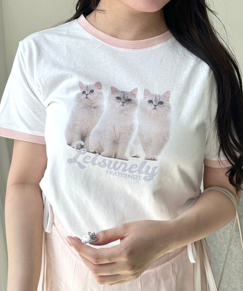 OLIVE des OLIVE(オリーブデオリーブ)の「リンガー脇ドロストTシャツ(Tシャツ/カットソー・レディース・ブラック/オフホワイト/トップグレー・FREE)」の21枚目の写真