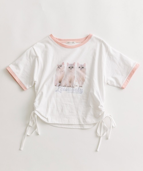 OLIVE des OLIVE(オリーブデオリーブ)の「リンガー脇ドロストTシャツ(Tシャツ/カットソー・レディース・ブラック/オフホワイト/トップグレー・FREE)」の16枚目の写真