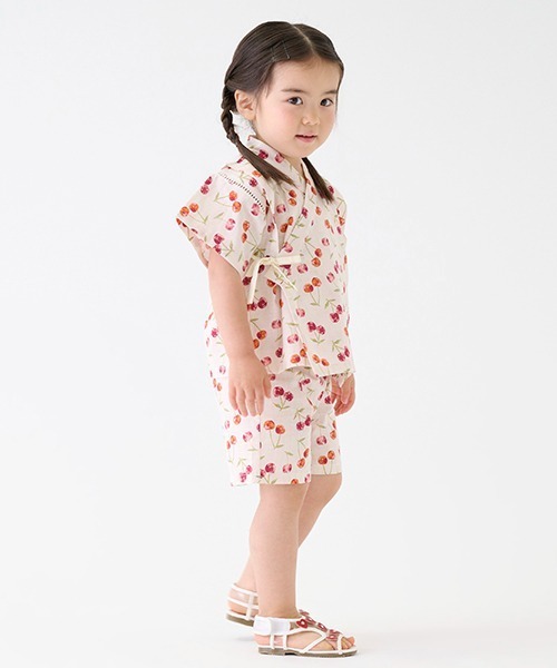 petit main(プティマイン)の「【リンク】girlsアソート甚平(キッズ)(浴衣・キッズ・ラベンダー/アイボリー/マルチ/ライトピンク・90cm/100cm/110cm/120cm/130cm/80cm)」の5枚目の写真