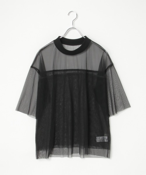 Tシャツ・カットソー CHLOE Black Tulle Top セール】チュール切り替えTシャツ(Tシャツ/カットソー)|notch