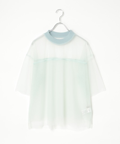 tシャツ 「追加生産」ドットチュール切替カットソー レディース FREAK'S STORE tシャツ ドット チュール 長袖トップス
