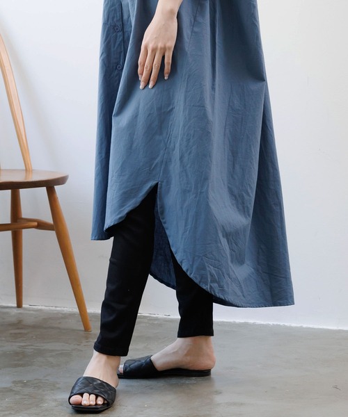 mili an deni（ミリアンデニ）の「綿100％ポプリンシャツワンピース（シャツワンピース・レディース・ブラック/カーキ/ブルー/オフホワイト・M）」の22枚目の写真