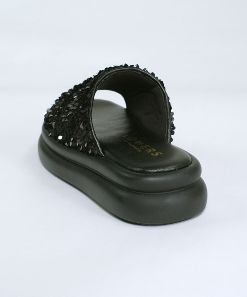 shopnikoniko(ショップニコニコ)の「スパンコール ボリューム 厚底サンダル(サンダル・レディース・シルバー/ホワイト/ブラック・S/LL/L/M)」の10枚目の写真