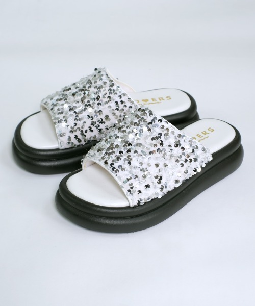 shopnikoniko(ショップニコニコ)の「スパンコール ボリューム 厚底サンダル(サンダル・レディース・シルバー/ホワイト/ブラック・S/LL/L/M)」の15枚目の写真