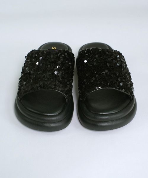 shopnikoniko(ショップニコニコ)の「スパンコール ボリューム 厚底サンダル(サンダル・レディース・シルバー/ホワイト/ブラック・S/LL/L/M)」の9枚目の写真