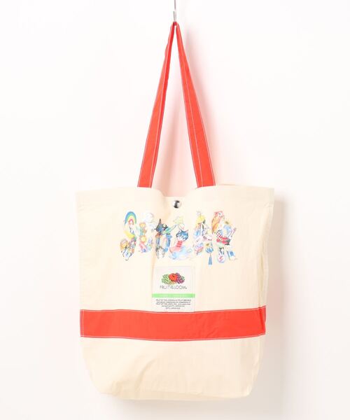 ScoLar(スカラー)の「642417:FRUIT OF THE LOOM×ScoLarコラボ アニマルロゴトート(ショルダーバッグ・レディース・レッド/アイボリー/ブラック/ブルー・FREE)」の2枚目の写真