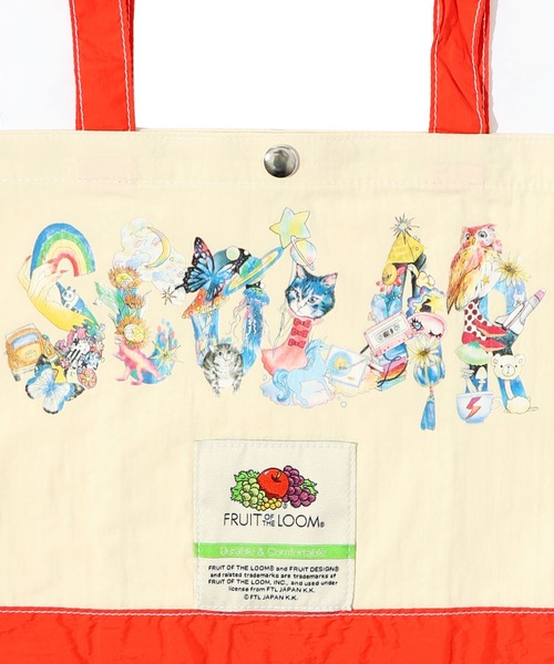 ScoLar(スカラー)の「642417:FRUIT OF THE LOOM×ScoLarコラボ アニマルロゴトート(ショルダーバッグ・レディース・レッド/アイボリー/ブラック/ブルー・FREE)」の12枚目の写真