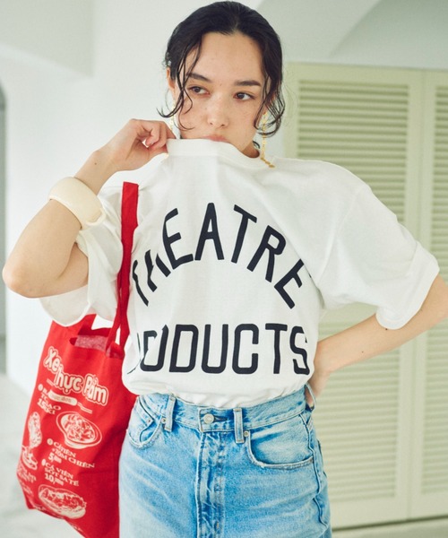THEATRE PRODUCTS（シアタープロダクツ）の「THEATREPRODUCTSロゴプリントTシャツ（Tシャツ/カットソー・レディース・ホワイト/パープル/ブラック・FREE）」の8枚目の写真