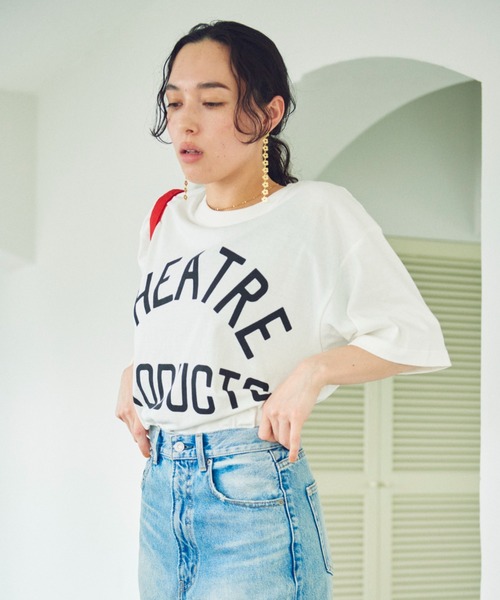 THEATRE PRODUCTS（シアタープロダクツ）の「THEATREPRODUCTSロゴプリントTシャツ（Tシャツ/カットソー・レディース・ホワイト/パープル/ブラック・FREE）」の10枚目の写真