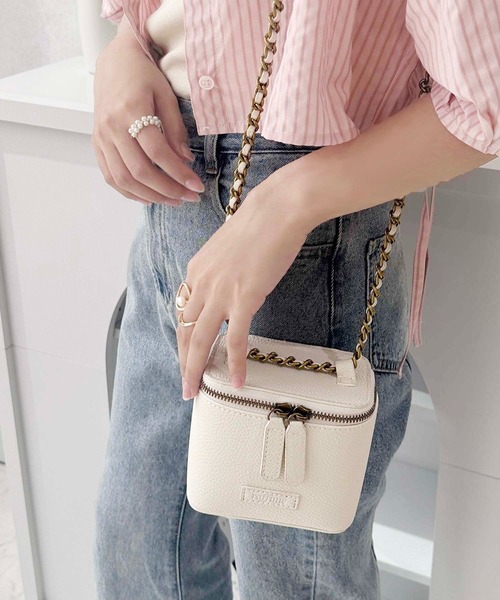 raffime(ラフィミー)の「ミニバニティバッグ(ショルダーバッグ・レディース・ピンクベージュ/アイボリー・フリー)」の15枚目の写真