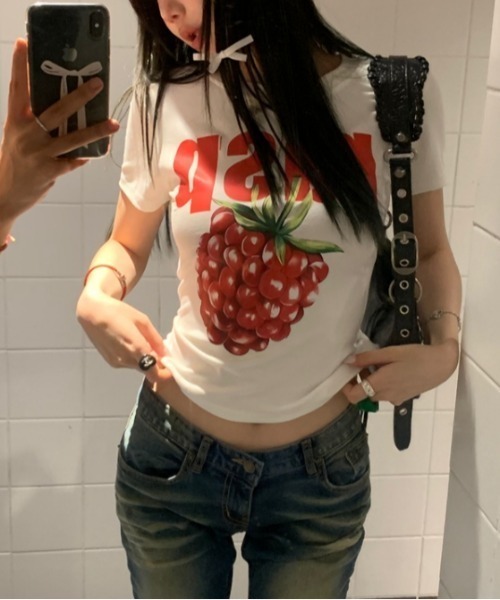 Vipoa(ヴィポア)の「LOGO PRINT BABY TEE(Tシャツ/カットソー・レディース・ホワイト・FREE)」の9枚目の写真