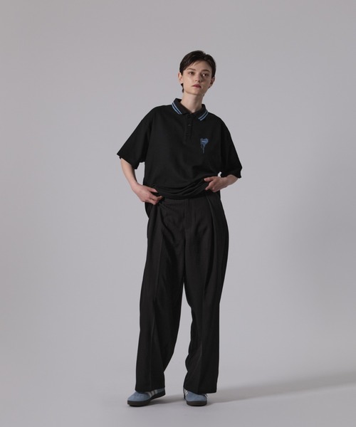 ONCILY（オンシェリー）の「ONE POINT LOGO MOSS STITCH POLO SHIRT  / ワンポイントロゴ鹿の子ポロシャツ（ポロシャツ・メンズ・ネイビー/ブルー/レッド/ブラック/アイボリー・SMALL/LARGE/MEDIUM）」の16枚目の写真