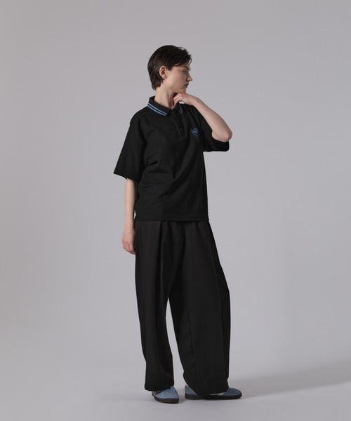 ONCILY（オンシェリー）の「ONE POINT LOGO MOSS STITCH POLO SHIRT  / ワンポイントロゴ鹿の子ポロシャツ（ポロシャツ・メンズ・ネイビー/ブルー/レッド/ブラック/アイボリー・SMALL/LARGE/MEDIUM）」の15枚目の写真