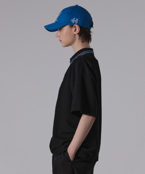 ONCILY（オンシェリー）の「ONE POINT LOGO MOSS STITCH POLO SHIRT  / ワンポイントロゴ鹿の子ポロシャツ（ポロシャツ・メンズ・ネイビー/ブルー/レッド/ブラック/アイボリー・SMALL/LARGE/MEDIUM）」の18枚目の写真