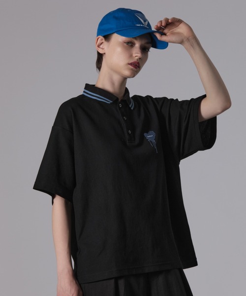 ONCILY（オンシェリー）の「ONE POINT LOGO MOSS STITCH POLO SHIRT  / ワンポイントロゴ鹿の子ポロシャツ（ポロシャツ・メンズ・ネイビー/ブルー/レッド/ブラック/アイボリー・SMALL/LARGE/MEDIUM）」の19枚目の写真