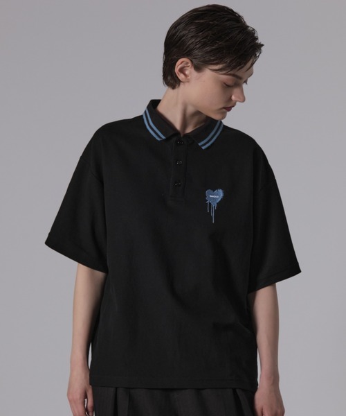 セール】ONE POINT LOGO MOSS STITCH POLO SHIRT / ワンポイントロゴ