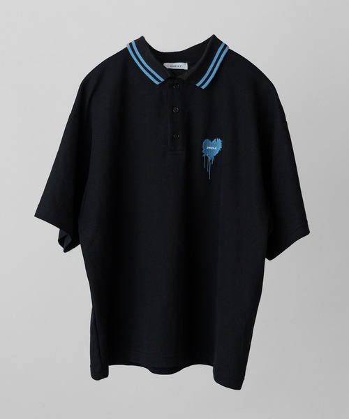 ONCILY（オンシェリー）の「ONE POINT LOGO MOSS STITCH POLO SHIRT  / ワンポイントロゴ鹿の子ポロシャツ（ポロシャツ・メンズ・ネイビー/ブルー/レッド/ブラック/アイボリー・SMALL/LARGE/MEDIUM）」の12枚目の写真