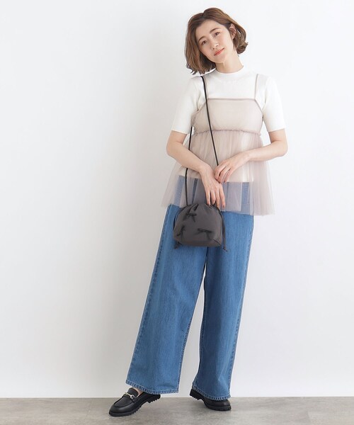 grove(グローブ)の「◆ナイロンリボン巾着ショルダー(ショルダーバッグ・レディース・ブラック系3/ダークグレー/ブラック・00)」の11枚目の写真