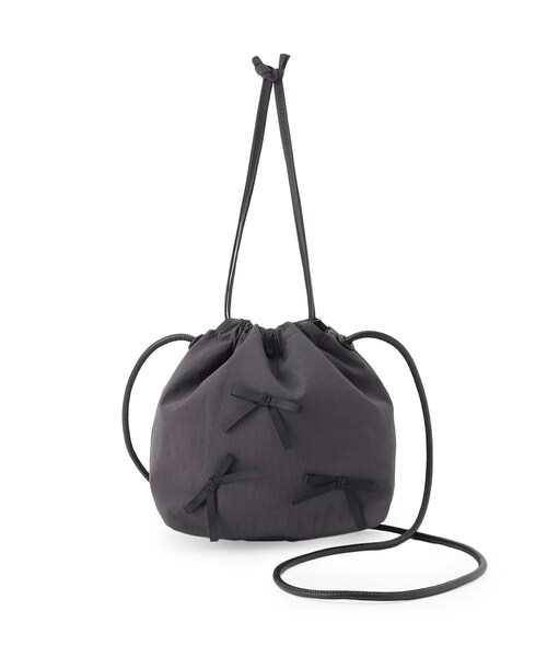 grove(グローブ)の「◆ナイロンリボン巾着ショルダー(ショルダーバッグ・レディース・ブラック系3/ダークグレー/ブラック・00)」の15枚目の写真