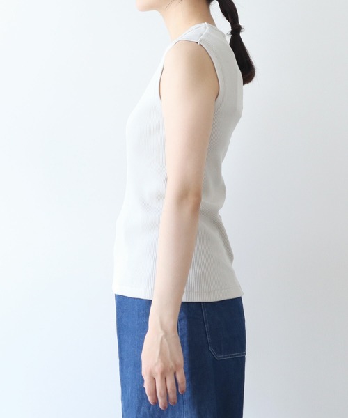 yuni(ユニ )の「60/2スーピマテレコ ノースリプルオーバー(タンクトップ・レディース・ホワイト/グレー/ブラック・FREE)」の9枚目の写真