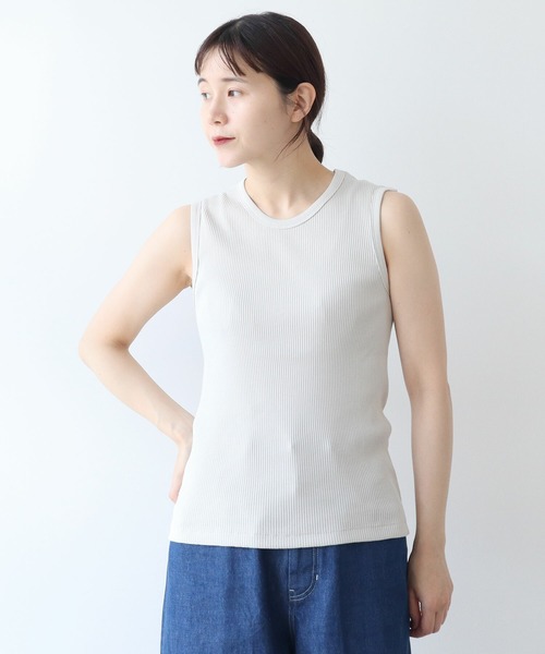 yuni(ユニ )の「60/2スーピマテレコ ノースリプルオーバー(タンクトップ・レディース・ホワイト/グレー/ブラック・FREE)」の7枚目の写真