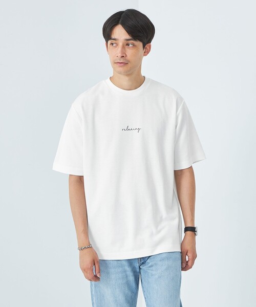 green label relaxing（グリーンレーベルリラクシング）の「relaxing ポンチ クルーネック Tシャツ（Tシャツ/カットソー・メンズ・ホワイト/ライトグレー・S/M/L/XL）」の19枚目の写真