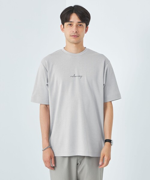 green label relaxing（グリーンレーベルリラクシング）の「relaxing ポンチ クルーネック Tシャツ（Tシャツ/カットソー・メンズ・ホワイト/ライトグレー・S/M/L/XL）」の16枚目の写真