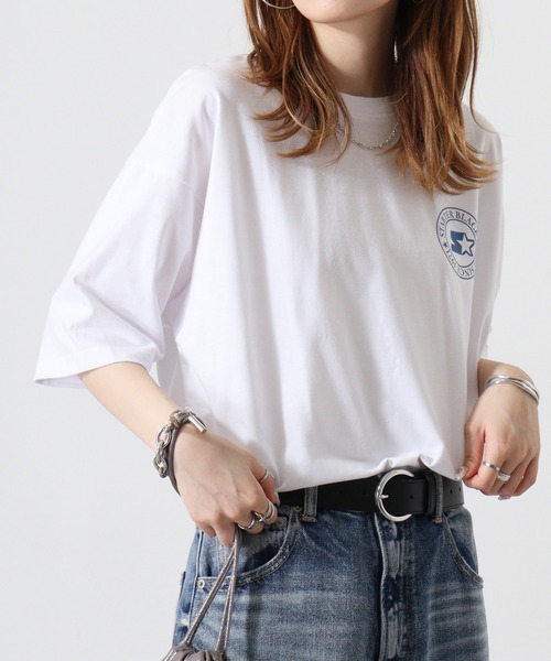 STARTER BLACK LABEL（スターターブラックレーベル）の「STARTER サークルバックプリントロゴ ビッグシルエットＴシャツ ABETTOR SELECTオリジナル（Tシャツ/カットソー・メンズ・ブラック/ホワイト/グリーン・M/L/XL）」の4枚目の写真