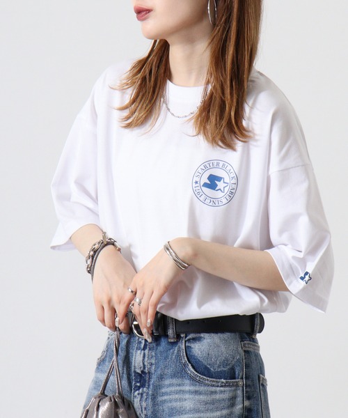 STARTER BLACK LABEL（スターターブラックレーベル）の「STARTER サークルバックプリントロゴ ビッグシルエットＴシャツ ABETTOR SELECTオリジナル（Tシャツ/カットソー・メンズ・ブラック/ホワイト/グリーン・M/L/XL）」の5枚目の写真