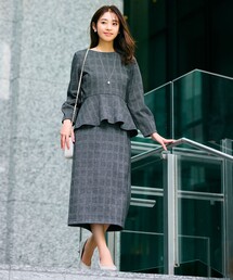 ANY SIS(エニィスィス)の【WEB・一部店舗限定】カットジャカードペプラム セットアップ(セットアップ)