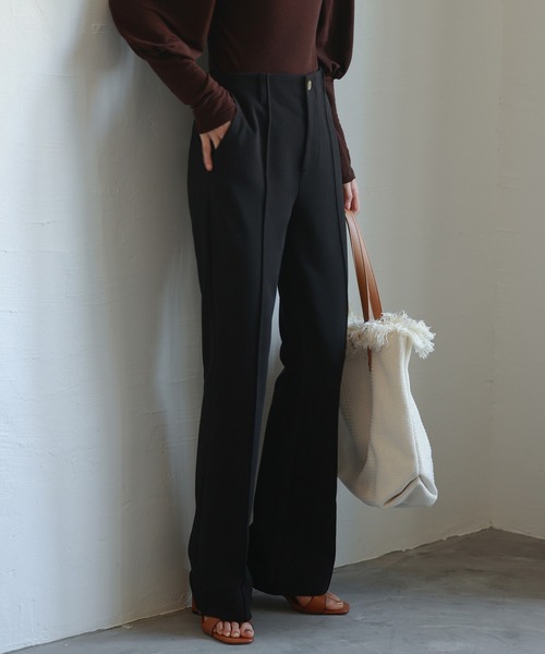 SAISON DE PAPILLON（セゾンドパピヨン）の「ウエストゴムストレッチフレアパンツ（その他パンツ・レディース・グレー/ブルーグレー/ブラック/ベージュ・S/M/L）」の12枚目の写真