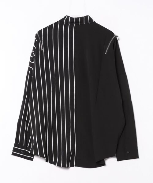 PSYNYXX(プシュニクス)の「PSYNYXX チェーンZIPストライプシャツ(シャツ/ブラウス・メンズ・ブラック系・FREE)」の4枚目の写真
