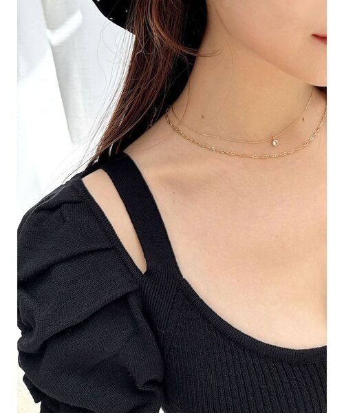 RESEXXY（リゼクシー）の「ストーンポイント2連ネックレス（ネックレス・レディース・シルバー/ゴールド・FREE）」の2枚目の写真