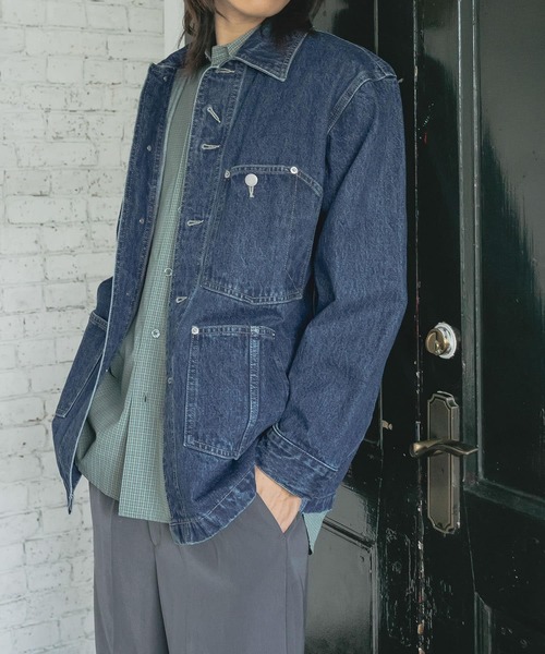 SENSE OF PLACE by URBAN RESEARCH（センスオブプレイスバイアーバンリサーチ）の「デニムカバーオールジャケット（デニムジャケット・メンズ・インディゴブルー・MEDIUM/LARGE）」の10枚目の写真