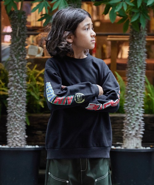 PAIRMANON STREET(ペアマノンストリート)の「【PAIRMANON STREET】裏毛 スウェット プリント トレーナー(スウェット・キッズ・グレー系その他/ブラック系その他2/ブラック/グリーン/ホワイト/イエロー/ブラウン系その他2/ブラック系その他/ブルー/グレー・120/150/90/140/130/110/100/160)」の3枚目の写真