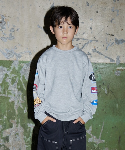 PAIRMANON STREET(ペアマノンストリート)の「【PAIRMANON STREET】裏毛 スウェット プリント トレーナー(スウェット・キッズ・グレー系その他/ブラック系その他2/ブラック/グリーン/ホワイト/イエロー/ブラウン系その他2/ブラック系その他/ブルー/グレー・120/150/90/140/130/110/100/160)」の6枚目の写真