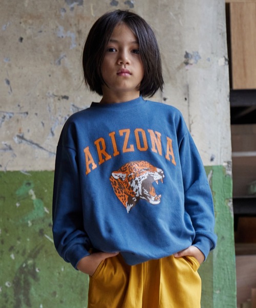 PAIRMANON STREET(ペアマノンストリート)の「【PAIRMANON STREET】裏毛 スウェット プリント トレーナー(スウェット・キッズ・グレー系その他/ブラック系その他2/ブラック/グリーン/ホワイト/イエロー/ブラウン系その他2/ブラック系その他/ブルー/グレー・120/150/90/140/130/110/100/160)」の9枚目の写真