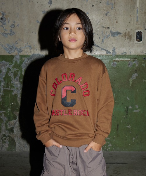 PAIRMANON STREET(ペアマノンストリート)の「【PAIRMANON STREET】裏毛 スウェット プリント トレーナー(スウェット・キッズ・グレー系その他/ブラック系その他2/ブラック/グリーン/ホワイト/イエロー/ブラウン系その他2/ブラック系その他/ブルー/グレー・120/150/90/140/130/110/100/160)」の7枚目の写真